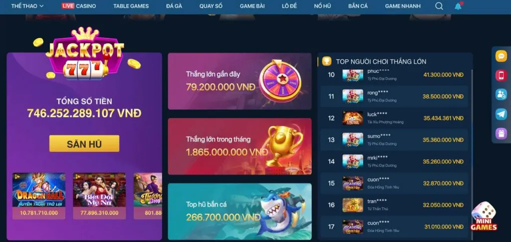 Các trò chơi nổi bật trên ứng dụng uu88 info